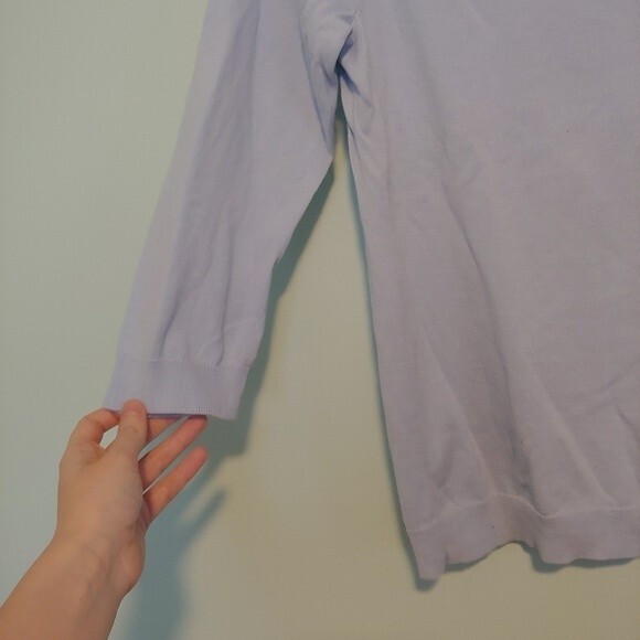 Lands' End 100% Supima Cotton Light Blue Pullover Sweater Size Small - Picture 5 of 6